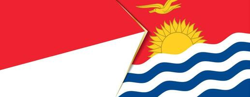 Indonésie et Kiribati drapeaux, deux vecteur drapeaux.