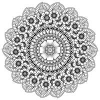 motif circulaire en forme de mandala avec fleur pour henné, tatouage. vecteur