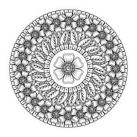 motif circulaire en forme de mandala avec fleur pour henné, mehndi. vecteur