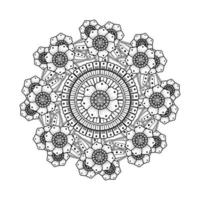 motif circulaire en forme de mandala avec fleur pour henné, mehndi. vecteur