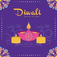 diwali affiche traditionnel Indien fête vecteur