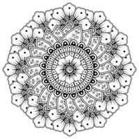 motif circulaire en forme de mandala avec fleur pour henné, mehndi vecteur