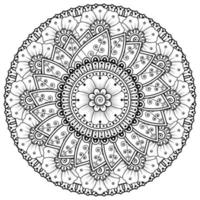 motif circulaire en forme de mandala avec fleur pour henné, mehndi vecteur