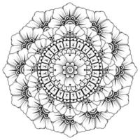 motif circulaire en forme de mandala avec fleur pour henné, mehndi vecteur