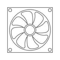 illustration simple du ventilateur ou du système de refroidissement vecteur