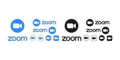 jeu d'icônes d'application de réunion d'appel vidéo zoom