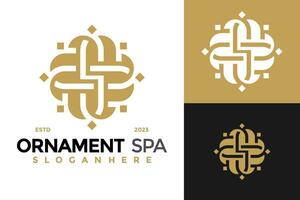 lettre s ornement spa logo conception vecteur symbole icône illustration