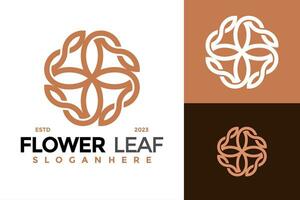 fleur feuille logo conception vecteur symbole icône illustration