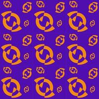 motif deux tranches dans un cercle orange et un fond violet vecteur