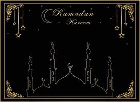 carte de voeux ramadan kareem, art islamique avec fond sombre vecteur