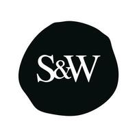 sw initiale logo lettre brosse monogramme entreprise vecteur