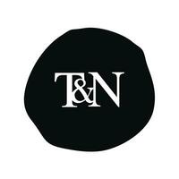 tn initiale logo lettre brosse monogramme entreprise vecteur