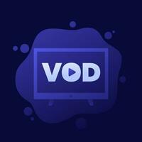 vod, vidéo sur demande icône, vecteur conception