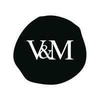 vm initiale logo lettre brosse monogramme entreprise vecteur