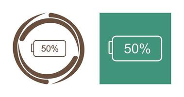 icône de vecteur de demi-batterie unique