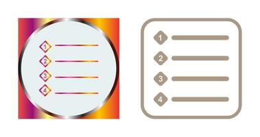 icône de vecteur de liste numérotée unique