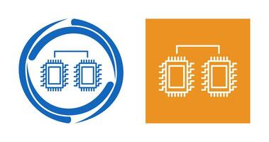 icône de vecteur de processeurs connectés