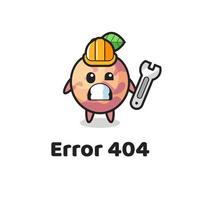 erreur 404 avec la jolie mascotte de fruits pluot vecteur
