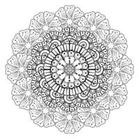 motif circulaire en forme de mandala avec fleur de mehndi