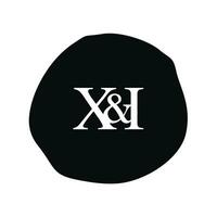 xi initiale logo lettre brosse monogramme entreprise vecteur