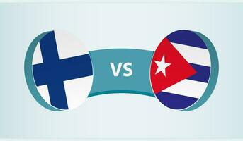 Finlande contre Cuba, équipe des sports compétition concept. vecteur