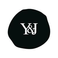 yj initiale logo lettre brosse monogramme entreprise vecteur