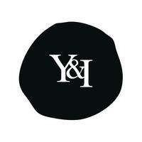 yi initiale logo lettre brosse monogramme entreprise vecteur