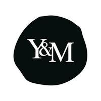 ym initiale logo lettre brosse monogramme entreprise vecteur