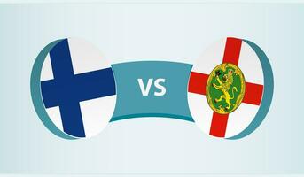 Finlande contre Aurigny, équipe des sports compétition concept. vecteur