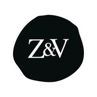 zv initiale logo lettre brosse monogramme entreprise vecteur