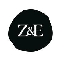 ze initiale logo lettre brosse monogramme entreprise vecteur