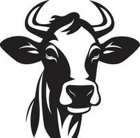 vecteur laitier vache logo noir pour bureau laitier vache logo icône noir vecteur pour l'image de marque