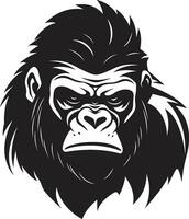 royal primate majesté gorille symbole gorille excellence dans noir et gris emblème vecteur