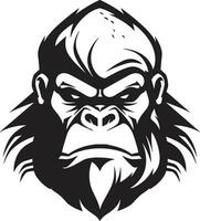 noble gorille majesté emblème symbole minimaliste natures beauté singe emblème vecteur