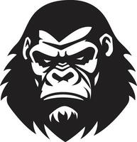 safari Gardien singe silhouette logo majestueux faune emblème vecteur symbole