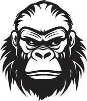 faune sérénité minimaliste gorille icône emblématique singe icône noir gorille logo vecteur