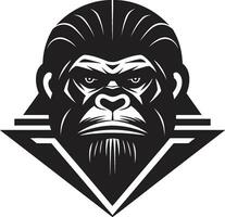 monochrome primate excellence emblématique icône gorille majesté dans noir et gris vecteur conception