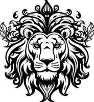 lion, noir et blanc vecteur illustration