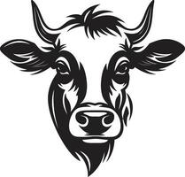 vecteur laitier vache logo noir pour Commencez laitier vache logo icône noir vecteur pour Créatif affaires