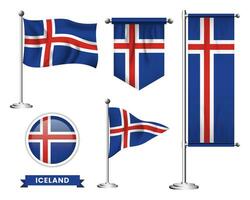 vecteur ensemble de le nationale drapeau de Islande dans divers Créatif dessins