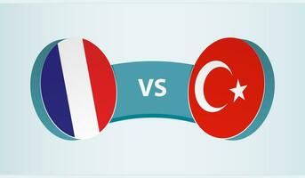 France contre Turquie, équipe des sports compétition concept. vecteur