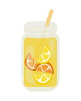 vecteur illustration de tropical limonade cocktail boisson dans verre pot isolé sur blanc Contexte. dessin animé mignonne style.