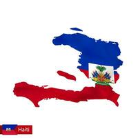 Haïti carte avec agitant drapeau de pays. vecteur