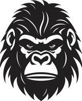 iconique jungle majesté vecteur gorille art minimaliste faune la grâce noir emblème