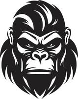 emblématique Roi de le jungle singe art royal primate majesté noir emblème vecteur