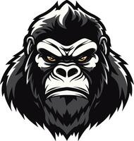 iconique faune regard gorille logo conception gracieux primate silhouette Roi de le jungle vecteur