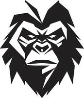 singe silhouette élégance noir icône emblématique faune monarque gorille logo vecteur