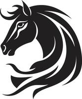 majestueux galop dans noir logo symbole élégant équin majesté monochrome emblème vecteur