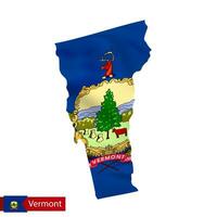 Vermont Etat carte avec agitant drapeau de nous État. vecteur