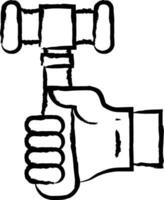 marteau main tiré vecteur illustration